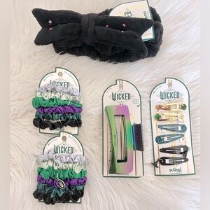 CONAIR WICKED Trademark Inspired 5 Piece Hair Accessories Set Black and Green